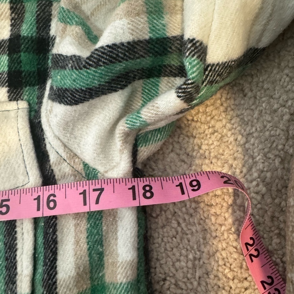 Zara Youth Cream‎ & Green Plaid Shirt Size 10 - Picture 7 of 9